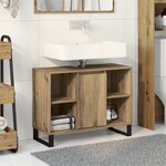vidaXL Coiffeuse en chêne artisanal Chêne artisanal Bois d'ingénierie