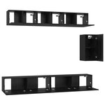 vidaXL Ensemble meuble TV 6 Pièces Chêne Noir 100 x 30 x 30 cm