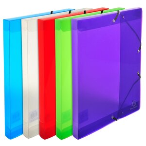 Boite De Classement Exabox En Polypropylène - Dos 25mm - Crystal Colours - A4 - Couleurs Assorties - Exacompta