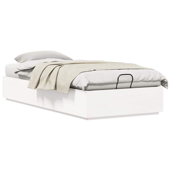vidaXL Cadre de lit ottoman Blanc 75 x 190 cm Pin massif
