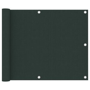 vidaXL Écran de balcon Vert foncé 75x600 cm Tissu Oxford