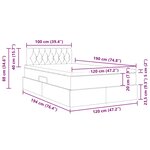 vidaXL Lit de rangement LED avec matelas Bleu 120 x 190 cm Tissu