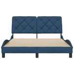 vidaXL Cadre de lit sans matelas bleu 140x190 cm tissu