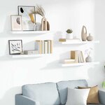 vidaXL Étagère murale flottante 4 Pièces Blanc brillant 90x23 5x3 8cm MDF