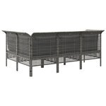 vidaXL Salon de jardin 4 Pièces avec coussins Gris Résine tressée