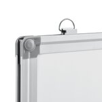 Tableau blanc magnétique avec porte-marqueurs aluminium et métal 45 x 35 cm blanc