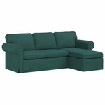vidaXL Canapé Vert foncé 215 x 138 x 80 cm tissu