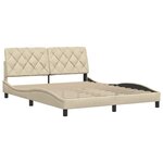 vidaXL Cadre de lit sans matelas crème 160x200 cm tissu