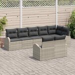 vidaXL Ensemble de canapé de jardin 8 Pièces Gris clair polyrotin