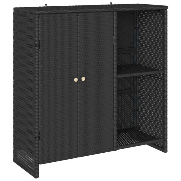 vidaXL Armoire de rangement avec étagère Noir 100 x 36 x 102 cm Rotin