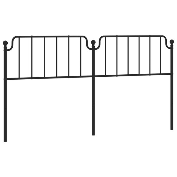 vidaXL Tête de lit de remplacement métal noir 200 cm