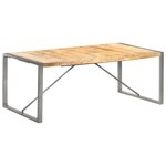vidaXL Table à manger 200x100x75 cm Bois de manguier massif brut