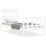 vidaXL Cadre de lit sans matelas blanc bois de pin massif