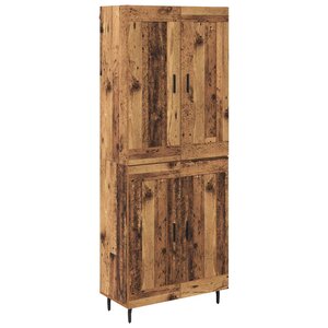 vidaXL Haut Armoire 2 Pièces Bois Ancien Bois Aggloméré et Verre