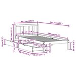 vidaXL Cadre de lit sans matelas blanc 90x190 cm bois de pin massif