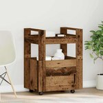 vidaXL Chariot de cuisine Bois ancien 60 x 45 x 80 cm