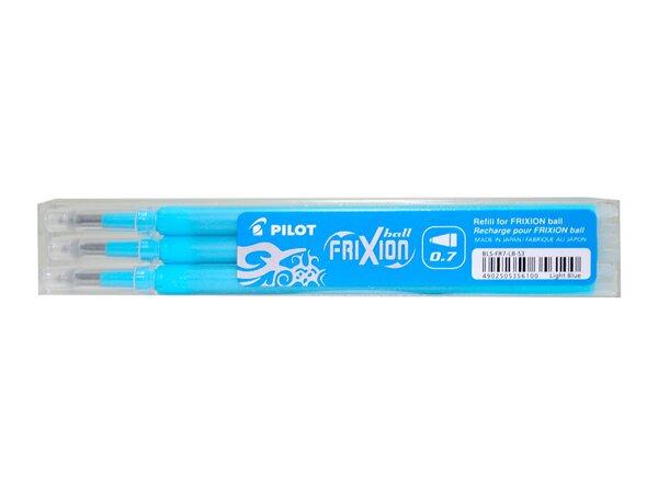 Set de 3 recharges frixion ball (bls-fr7) turquoise x 12 pilot