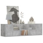 vidaXL Armoire d'angle gris béton 160x40x45 cm bois d’ingénierie