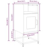 vidaXL Table de chevet vert olive 36x39x78 cm acier laminé à froid