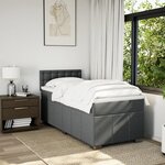 vidaXL Sommier à lattes de lit et matelas Gris foncé 90x190 cm Tissu