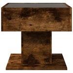 vidaXL Table basse avec LED chêne fumé 50x50x45 cm bois d'ingénierie