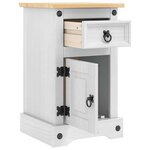 vidaXL Table de chevet avec tiroir Blanc 35 x 32 5 x 58 cm Pin massif