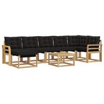 vidaXL Ensemble de canapés d'extérieur 8 pc Blanc et noir