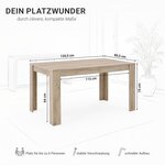 Table à manger 135x80 chêne gris 6 places