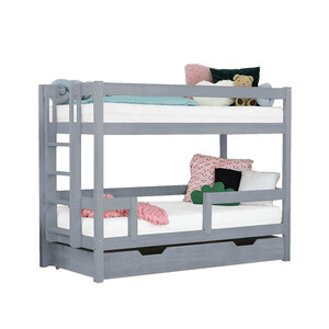 Lit superposé ULURU avec tiroir sommier - gris