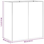 vidaXL Jardinière blanc 80x40x80 cm acier laminé à froid