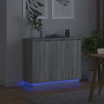 vidaXL Buffet LED Gris Sonoma 90 x 32 x 75 cm Bois d'ingénierie