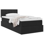 vidaXL Lit de Rangement avec matelas Noir 100 x 200 cm Velours