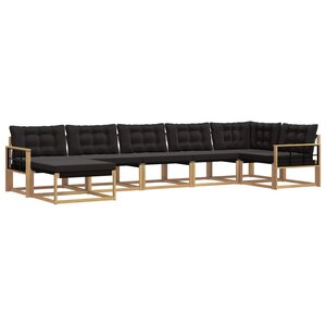 vidaXL Ensemble de canapés d'extérieur 7 Pièces Blanc et noir