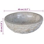 vidaXL Lavabo Marbre 40 cm Crème