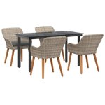 vidaXL Ensemble de salle à manger pour jardin 5 Pièces Gris clair
