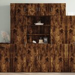 vidaXL Buffet haut chêne fumé 80x42 5x185 cm bois d'ingénierie