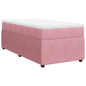vidaXL Sommier à lattes de lit avec matelas Rose 100x200 cm Velours