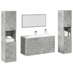 vidaXL Ensemble de meubles de salle de bain 4 Pièces gris béton