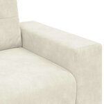 vidaXL Canapé deux places avec coussin Crème Velours