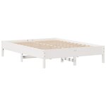 vidaXL Cadre de lit sans matelas blanc 135x190 cm bois de pin massif