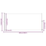 vidaXL Auvent latéral rétractable de patio 220x500 cm Noir