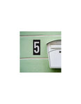 THIRARD - Plaque de signalisation 5  marquage blanc sur fond noir  panneau ABS à visser  56x120mm