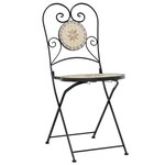 vidaXL Ensemble de bistro mosaïque terre cuite blanc fer et céramique