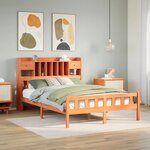 vidaXL Lit bibliothèque sans matelas cire marron 160x200 cm pin massif