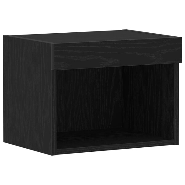 Armoire Wall vidaXL avec lumières LED Chêne Noir 40x30x30 cm