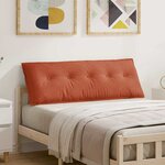 vidaXL Coussin de Dos Rouge orange 140 x 50 cm Tissu en velours côtelé
