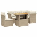 vidaXL Salon de jardin avec coussins 5 Pièces beige résine tressée