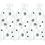 vidaXL Clôture de jardin 3 Pièces Vert 112 x 39 5 cm Acier