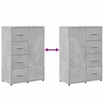 vidaXL Buffets 2 Pièces gris béton 60x31x84 cm bois d'ingénierie