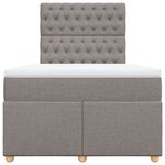 vidaXL Sommier à lattes de lit avec matelas Taupe 120x200 cm Tissu